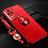 Funda Silicona Carcasa Ultrafina Goma con Magnetico Anillo de dedo Soporte SD3 para Xiaomi Poco F4 5G Rojo