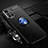 Funda Silicona Carcasa Ultrafina Goma con Magnetico Anillo de dedo Soporte SD3 para Xiaomi Redmi Note 11T 5G Azul y Negro