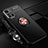 Funda Silicona Carcasa Ultrafina Goma con Magnetico Anillo de dedo Soporte SD3 para Xiaomi Redmi Note 11T 5G Oro y Negro