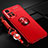 Funda Silicona Carcasa Ultrafina Goma con Magnetico Anillo de dedo Soporte SD3 para Xiaomi Redmi Note 11T 5G Rojo