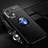 Funda Silicona Carcasa Ultrafina Goma con Magnetico Anillo de dedo Soporte SD3 para Xiaomi Redmi Note 11T Pro+ Plus 5G Azul y Negro