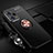 Funda Silicona Carcasa Ultrafina Goma con Magnetico Anillo de dedo Soporte SD3 para Xiaomi Redmi Note 12 Pro+ Plus 5G Oro y Negro