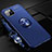 Funda Silicona Carcasa Ultrafina Goma con Magnetico Anillo de dedo Soporte T01 para Apple iPhone 11 Pro Azul