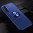 Funda Silicona Carcasa Ultrafina Goma con Magnetico Anillo de dedo Soporte T01 para Huawei Honor 20S Azul