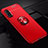 Funda Silicona Carcasa Ultrafina Goma con Magnetico Anillo de dedo Soporte T01 para Huawei Honor 20S Rojo