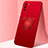 Funda Silicona Carcasa Ultrafina Goma con Magnetico Anillo de dedo Soporte T01 para Huawei Honor X10 5G Rojo
