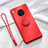 Funda Silicona Carcasa Ultrafina Goma con Magnetico Anillo de dedo Soporte T01 para Huawei Mate 30 Pro Rojo