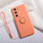 Funda Silicona Carcasa Ultrafina Goma con Magnetico Anillo de dedo Soporte T01 para Huawei P40 Naranja