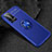 Funda Silicona Carcasa Ultrafina Goma con Magnetico Anillo de dedo Soporte T01 para Huawei P40 Pro+ Plus Azul