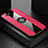 Funda Silicona Carcasa Ultrafina Goma con Magnetico Anillo de dedo Soporte T01 para Oppo RX17 Neo Rosa Roja