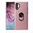 Funda Silicona Carcasa Ultrafina Goma con Magnetico Anillo de dedo Soporte T01 para Samsung Galaxy Note 10 Plus 5G Oro Rosa