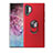 Funda Silicona Carcasa Ultrafina Goma con Magnetico Anillo de dedo Soporte T01 para Samsung Galaxy Note 10 Plus Rojo