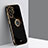 Funda Silicona Carcasa Ultrafina Goma con Magnetico Anillo de dedo Soporte T01 para Samsung Galaxy S21 Ultra 5G Negro
