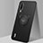 Funda Silicona Carcasa Ultrafina Goma con Magnetico Anillo de dedo Soporte T01 para Xiaomi Mi A3 Negro