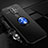 Funda Silicona Carcasa Ultrafina Goma con Magnetico Anillo de dedo Soporte T01 para Xiaomi Redmi Note 9 Azul y Negro