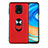 Funda Silicona Carcasa Ultrafina Goma con Magnetico Anillo de dedo Soporte T01 para Xiaomi Redmi Note 9 Pro Max Rojo