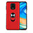 Funda Silicona Carcasa Ultrafina Goma con Magnetico Anillo de dedo Soporte T01 para Xiaomi Redmi Note 9S Rojo