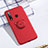 Funda Silicona Carcasa Ultrafina Goma con Magnetico Anillo de dedo Soporte T02 para Huawei Honor 20 Lite Rojo