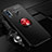 Funda Silicona Carcasa Ultrafina Goma con Magnetico Anillo de dedo Soporte T02 para Huawei P30 Lite XL Rojo y Negro