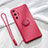 Funda Silicona Carcasa Ultrafina Goma con Magnetico Anillo de dedo Soporte T02 para Huawei P40 Pro Rojo Rosa