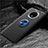 Funda Silicona Carcasa Ultrafina Goma con Magnetico Anillo de dedo Soporte T02 para OnePlus 7T Azul y Negro