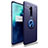 Funda Silicona Carcasa Ultrafina Goma con Magnetico Anillo de dedo Soporte T02 para OnePlus 7T Pro Azul