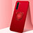 Funda Silicona Carcasa Ultrafina Goma con Magnetico Anillo de dedo Soporte T02 para Oppo A91 Rojo