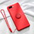 Funda Silicona Carcasa Ultrafina Goma con Magnetico Anillo de dedo Soporte T02 para Oppo RX17 Neo Rojo