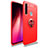 Funda Silicona Carcasa Ultrafina Goma con Magnetico Anillo de dedo Soporte T02 para Xiaomi Redmi Note 8T Rojo