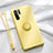 Funda Silicona Carcasa Ultrafina Goma con Magnetico Anillo de dedo Soporte T03 para Huawei P30 Pro New Edition Amarillo