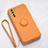 Funda Silicona Carcasa Ultrafina Goma con Magnetico Anillo de dedo Soporte T03 para Oppo K7 5G Naranja