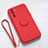 Funda Silicona Carcasa Ultrafina Goma con Magnetico Anillo de dedo Soporte T03 para Oppo K7 5G Rojo