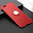 Funda Silicona Carcasa Ultrafina Goma con Magnetico Anillo de dedo Soporte T03 para Oppo R17 Neo Rojo