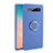 Funda Silicona Carcasa Ultrafina Goma con Magnetico Anillo de dedo Soporte T03 para Samsung Galaxy S10 Azul