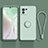 Funda Silicona Carcasa Ultrafina Goma con Magnetico Anillo de dedo Soporte T03 para Xiaomi Mi 11 5G Menta Verde