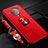Funda Silicona Carcasa Ultrafina Goma con Magnetico Anillo de dedo Soporte T03 para Xiaomi Poco F2 Pro Rojo