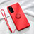 Funda Silicona Carcasa Ultrafina Goma con Magnetico Anillo de dedo Soporte T04 para Huawei Honor View 30 5G Rojo