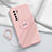 Funda Silicona Carcasa Ultrafina Goma con Magnetico Anillo de dedo Soporte T04 para Huawei Nova 7 SE 5G Rosa