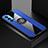 Funda Silicona Carcasa Ultrafina Goma con Magnetico Anillo de dedo Soporte T04 para Oppo Reno4 5G Azul