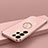 Funda Silicona Carcasa Ultrafina Goma con Magnetico Anillo de dedo Soporte T04 para Samsung Galaxy S21 Ultra 5G Oro Rosa