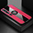 Funda Silicona Carcasa Ultrafina Goma con Magnetico Anillo de dedo Soporte T04 para Xiaomi Mi Note 10 Pro Rosa Roja