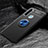 Funda Silicona Carcasa Ultrafina Goma con Magnetico Anillo de dedo Soporte T04 para Xiaomi Redmi Note 8 Azul y Negro