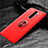 Funda Silicona Carcasa Ultrafina Goma con Magnetico Anillo de dedo Soporte T04 para Xiaomi Redmi Note 8 Pro Rojo