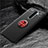 Funda Silicona Carcasa Ultrafina Goma con Magnetico Anillo de dedo Soporte T04 para Xiaomi Redmi Note 8 Pro Rojo y Negro
