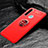 Funda Silicona Carcasa Ultrafina Goma con Magnetico Anillo de dedo Soporte T04 para Xiaomi Redmi Note 8 Rojo