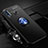 Funda Silicona Carcasa Ultrafina Goma con Magnetico Anillo de dedo Soporte T05 para Huawei Honor 20 Lite Azul y Negro