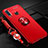 Funda Silicona Carcasa Ultrafina Goma con Magnetico Anillo de dedo Soporte T05 para Huawei Honor 20 Lite Rojo