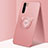 Funda Silicona Carcasa Ultrafina Goma con Magnetico Anillo de dedo Soporte T05 para Oppo F15 Oro Rosa