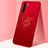 Funda Silicona Carcasa Ultrafina Goma con Magnetico Anillo de dedo Soporte T05 para Oppo Find X2 Lite Rojo