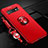 Funda Silicona Carcasa Ultrafina Goma con Magnetico Anillo de dedo Soporte T05 para Samsung Galaxy S10 Plus Rojo